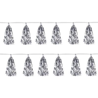 Beistle Metallic Silver Tinsel Garland, Silver, 2/Pack (59927-S)