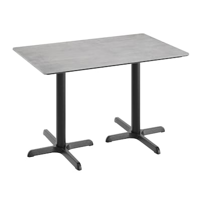 Flash Furniture Acadia Wooden Dining Table with X-Bases, 30D x 48W, Gray Faux Concrete/Black Base (ST3048CGT2230)