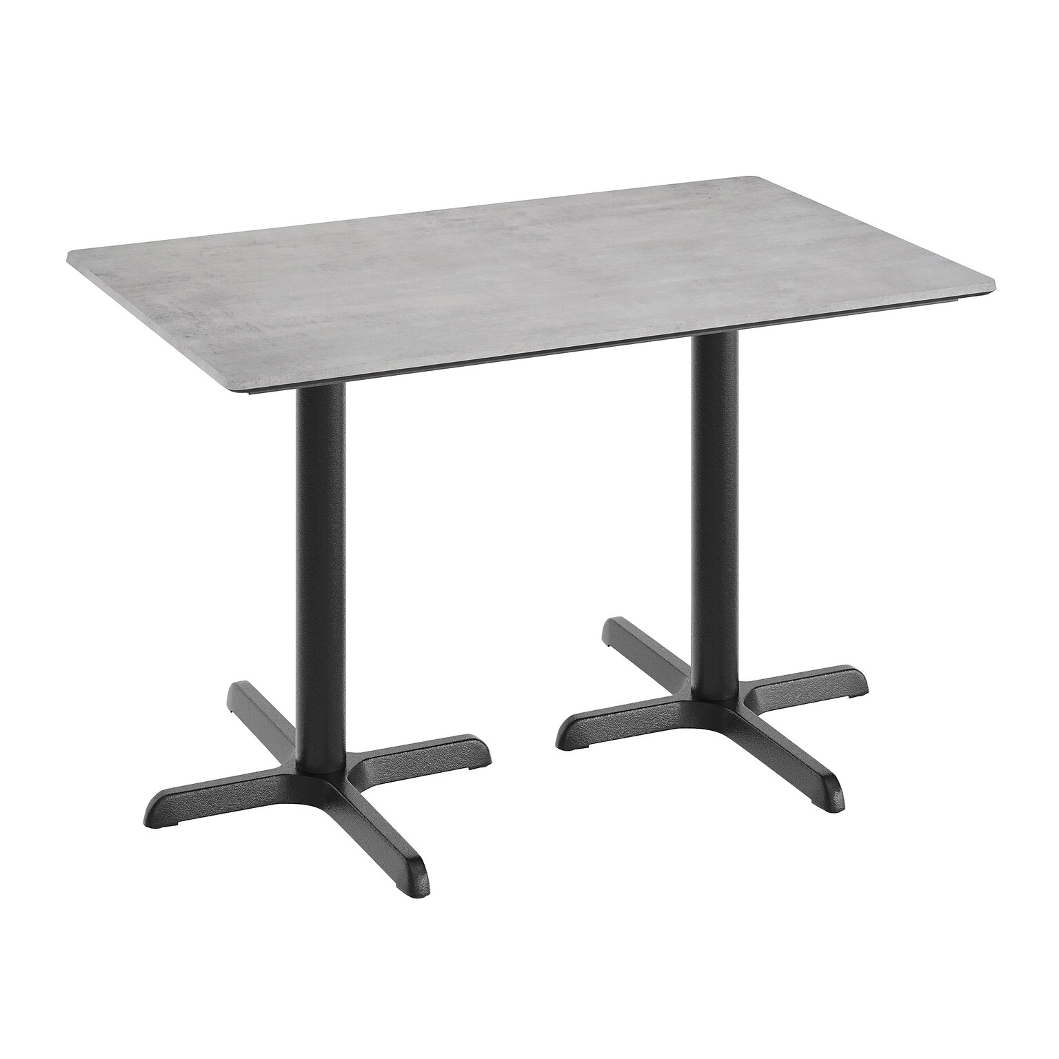 Flash Furniture Acadia Wooden Dining Table with X-Bases, 30D x 48W, Gray Faux Concrete/Black Base (ST3048CGT2230)