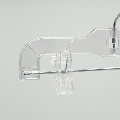 National Hanger 9" Plastic Skirt/Pant Hanger, Clear, 100/Pack (610PCCLH)