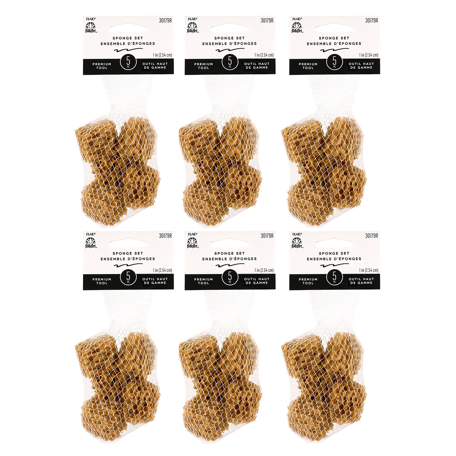 FolkArt Synthetic Sponge, 5/Pack, 6 Packs/Bundle (FLK30179R-6)