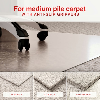 Quill Brand® PlushMat Carpet Chair Mat, 36" x 48'', Crystal Clear (20238-CC)