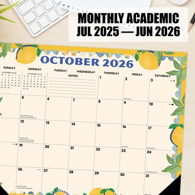 2026-2027 Willow Creek 22" x 17" Academic Monthly Desk Pad Calendar, Mediterranean Moments (66010)