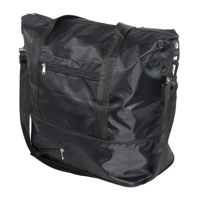 Nicci Polyester Travel Duffel Expandable Bag, Black (CBM10003-BLK)