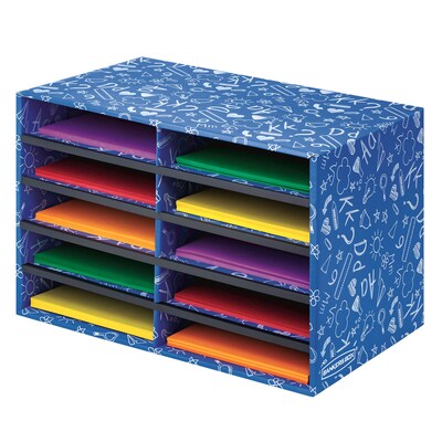 Bankers Box Classroom Collection 10-Compartment Mail Sorters, 19.5 x 12.375, Blue (3384201)