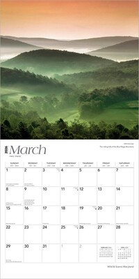 2026 BrownTrout Maryland Wild & Scenic 12" x 12" Monthly Wall Calendar (9798330704514)