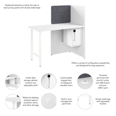 Bush Business Furniture Hustle 48"W Cubicle Workstation, White (HUCB248WH)