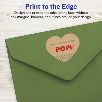 Avery Laser/Inkjet Decorative Edge Multipurpose Labels, 2-9/32" x 1-27/32", Kraft Brown, 1200 Labels/Box ( 94603)