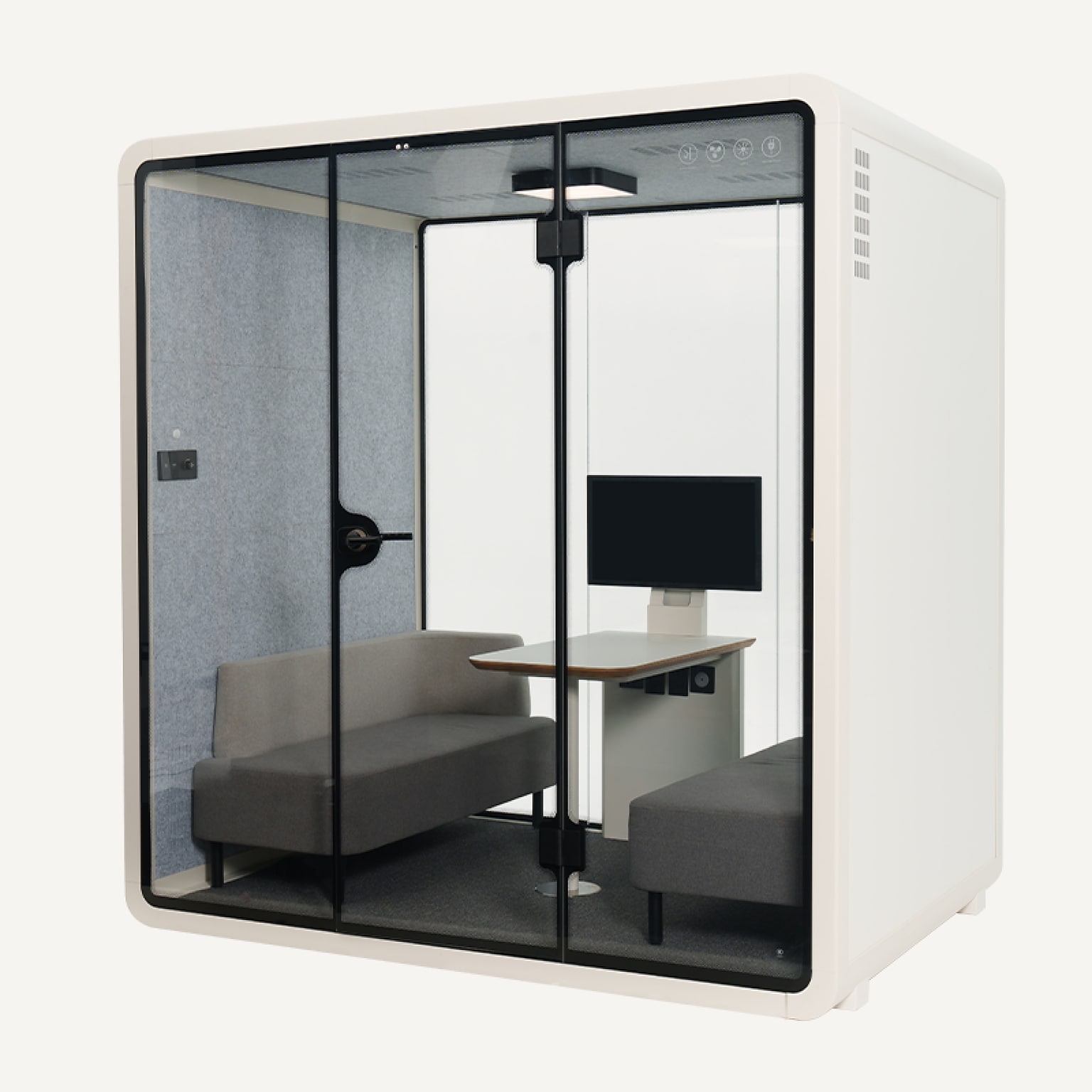 FlexiSpot WorkCube Series Sound Absorbing 4 Person Privacy Booth, White (P4FW-KIT)
