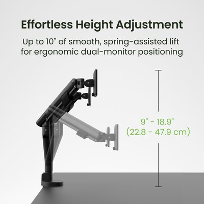 Kanto DM2 Dual Monitor Desktop Mount for 17” - 35” Displays, Up to 22 lbs., Black