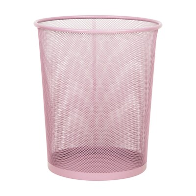 Staples Metal Mesh Trash Can, 4.4 Gallon, Dusty Pink (ST63854)