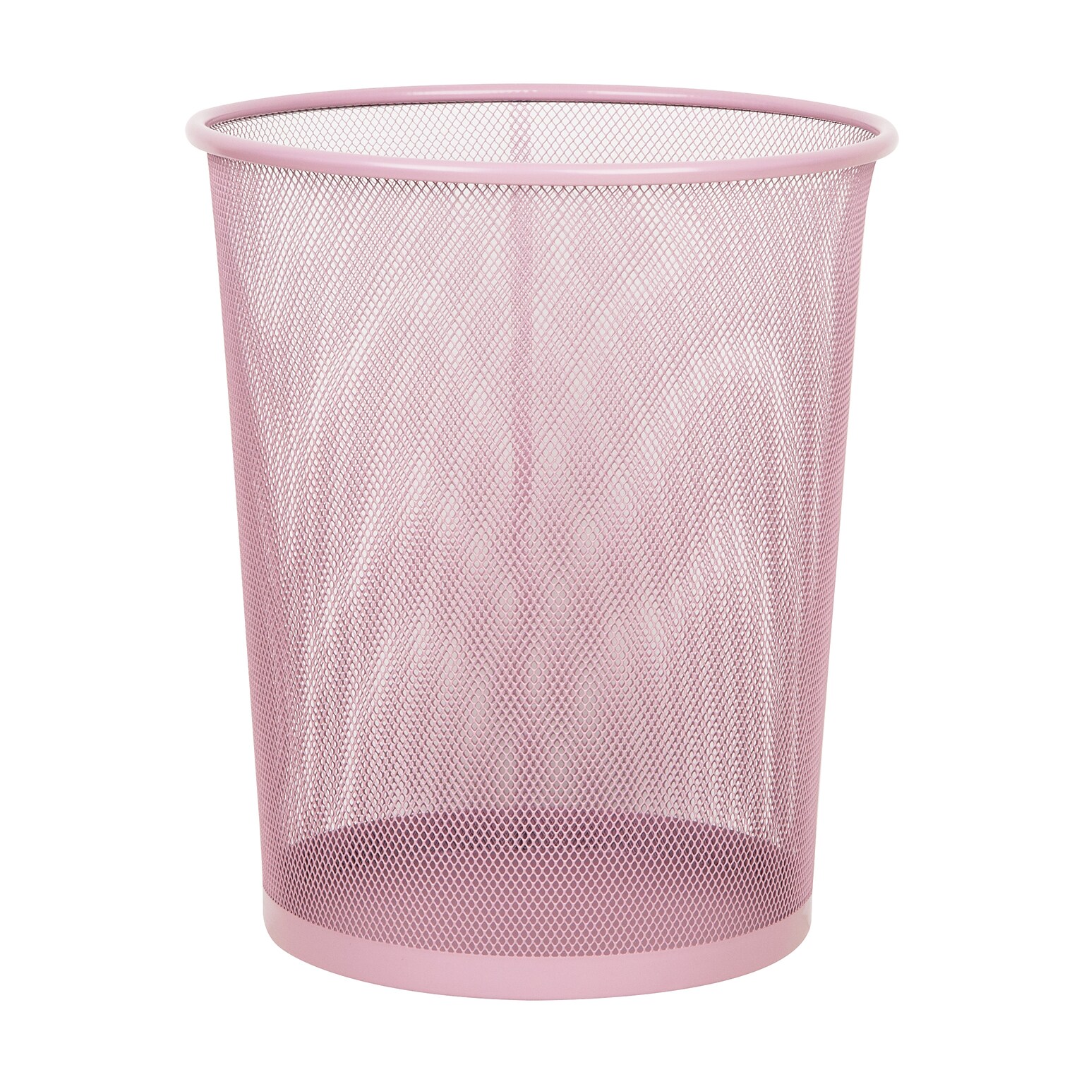 Staples Metal Mesh Trash Can, 4.4 Gallon, Dusty Pink (ST63854)
