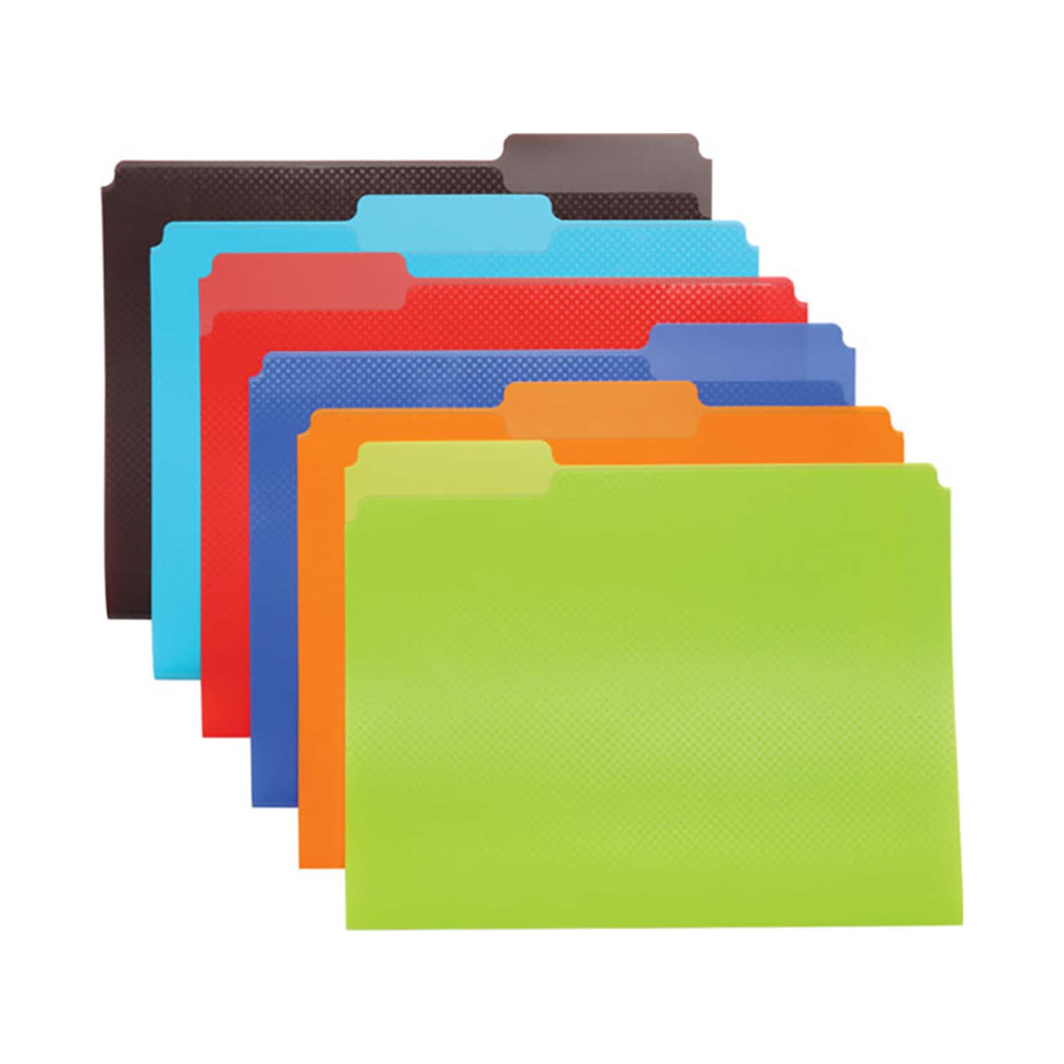 Oxford Poly File Folders, 1/3-Cut Tab, Letter-Size, Assorted Colors, 24/Pack (52004)