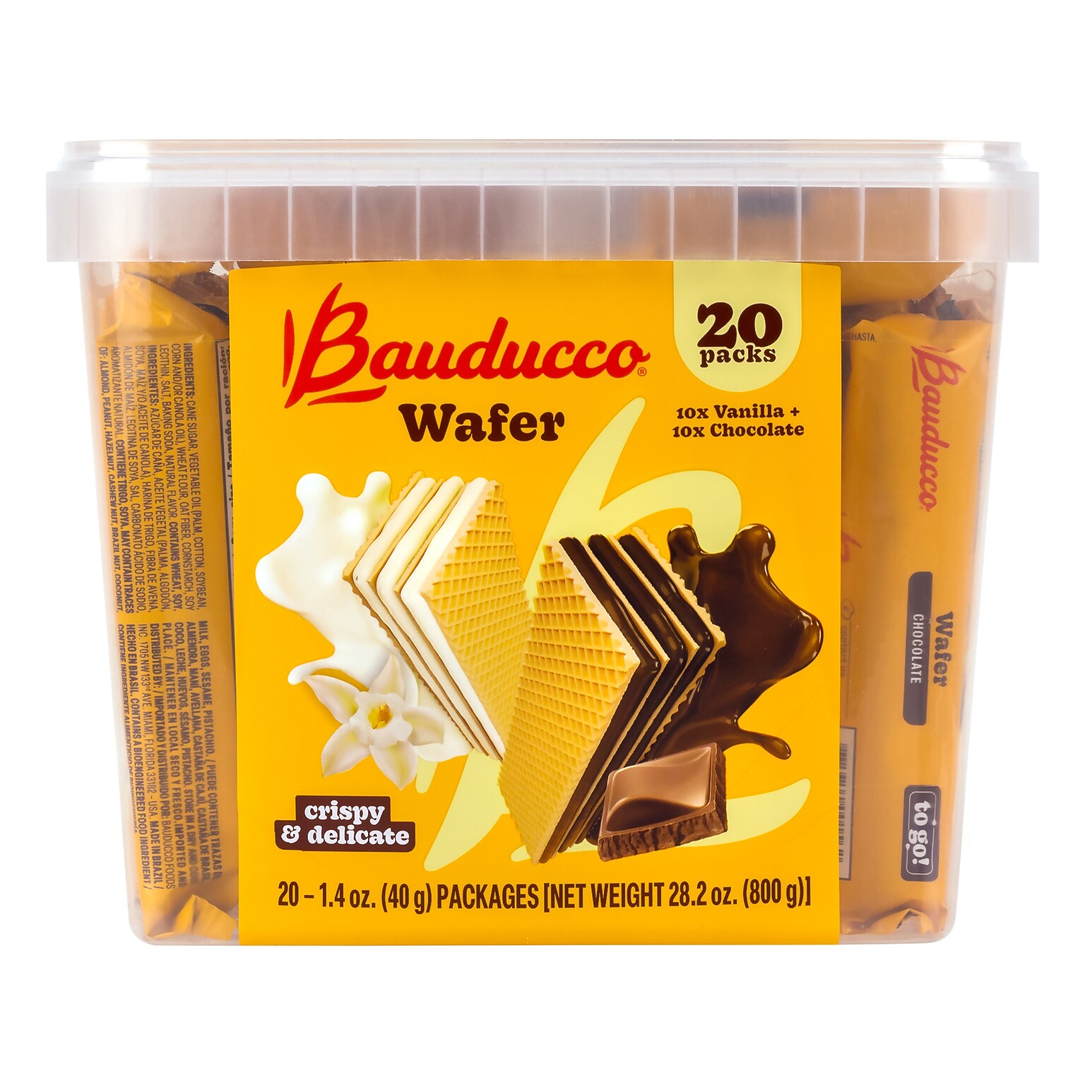 Bauducco Wafer Variety Pack, 1.4 oz., 20/Pack (220-02904)