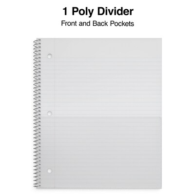 Staples Premium Poly 1-Subject Notebook, 8" x 10.5", Wide Ruled, 100 Sheets, Purple (ST20960D)