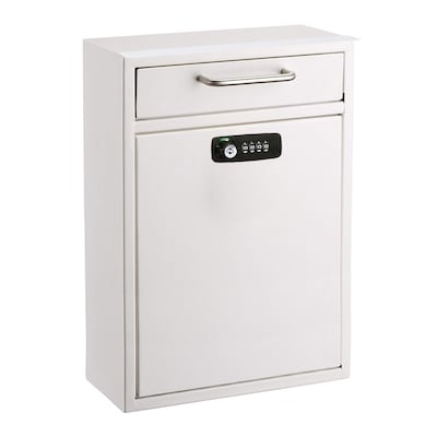 AdirOffice Steel Large Wall Mounted Interoffice Mailbox Drop Box, Combination Lock, White (631-04-WHI-KC)