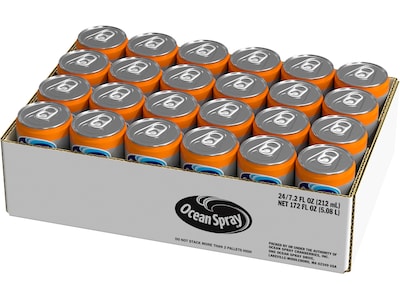 Ocean Spray 100% Orange Juice, No Sugar Added, 7.2 fl. oz, 24 Cans/Carton (2219) | Quill