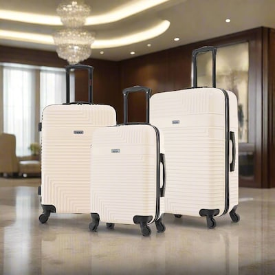 InUSA Resilience 3-Piece Hardside Spinner Luggage Set, TSA Checkpoint Friendly, Sand (IURESSML-SAN)