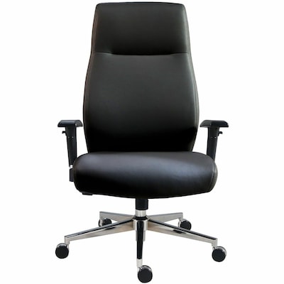 Lorell Fuerte Ergonomic Polyurethane Swivel Executive Chair, Black (LLR63300)