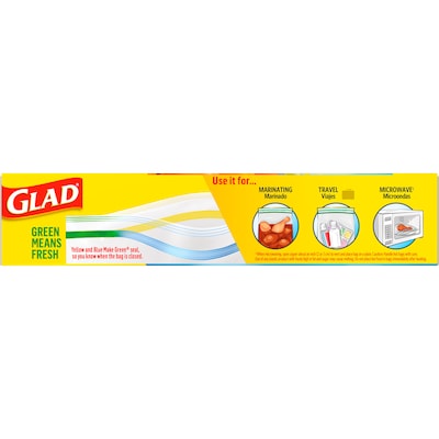 Glad Zipper Food Storage Bags, Gallon, 20 Bags/Box (55050)