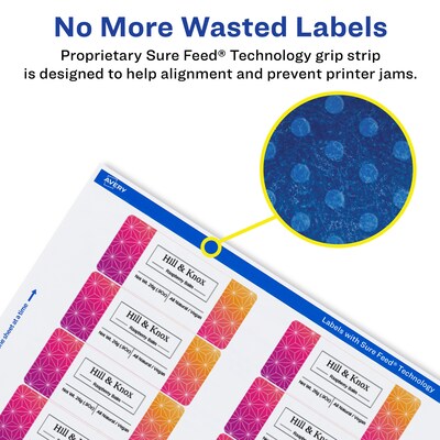 Avery Laser/Inkjet Multipurpose Labels, 1" x 3", White, 16 Labels/Sheet, 100 Sheets/Pack (94224)