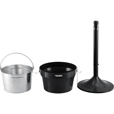 Global Industrial Steel Outdoor Ashtray, 4-1/2 Gallon, Black (641447BK)