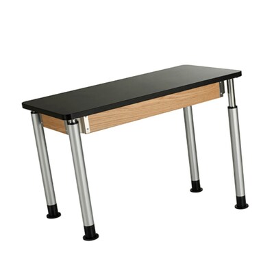 Diversified Woodcrafts Uplift! Hybrid ADA Rectangular Science Table, 54 x 24, Height Adjustable, Black/Oak (P8201K)