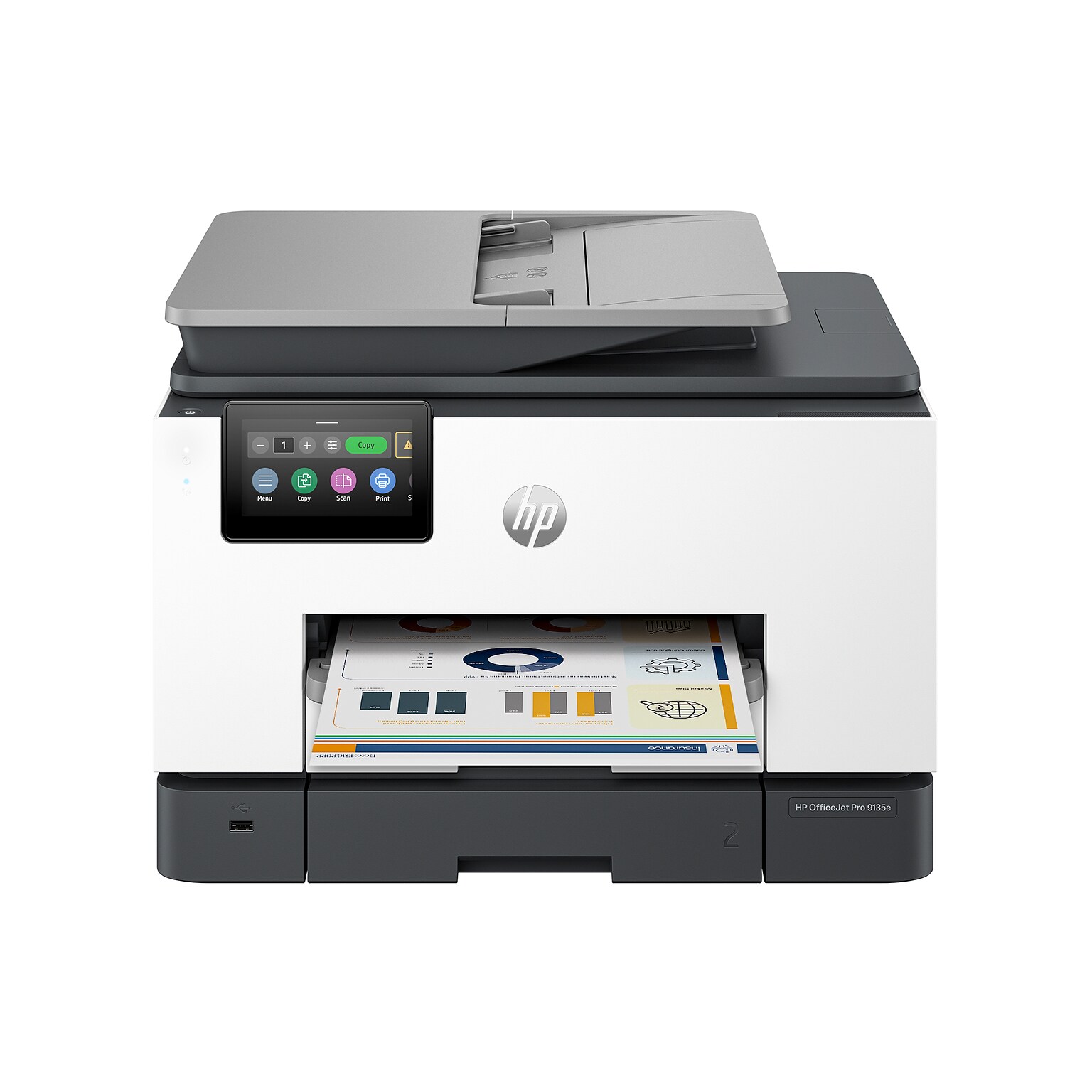 HP OfficeJet Pro 9135e Wireless Color Inkjet Printer, All-In-One, Print, Scan, Copy, Fax (404M0A#B1H)