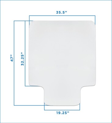 Mount-It! Hard Floor Chair Mat with Lip, 35.5" x 47", Clear Vinyl (MI-7818)