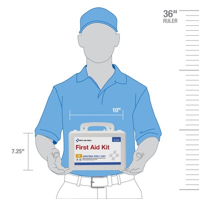 First Aid Only Plastic First Aid Kit, ANSI 2021 Class A, 25 People, 94 Pieces (91324)