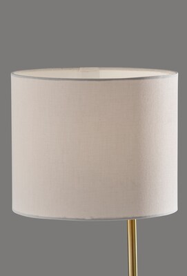 Adesso Wyatt Supercharger Incandescent Desk Lamp, 22"H, Antique Brass/Off-White (2610-21)