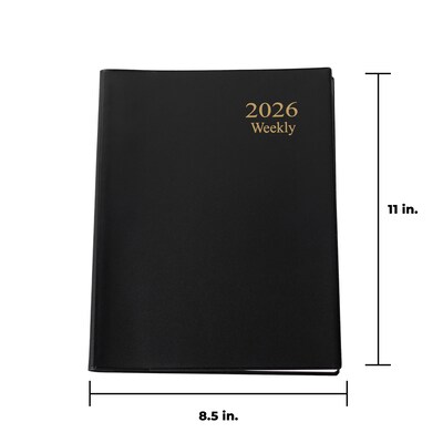 2026 Medical Arts Press® 8 1/2 x 11 Weekly Appointment Log, Black (311626)