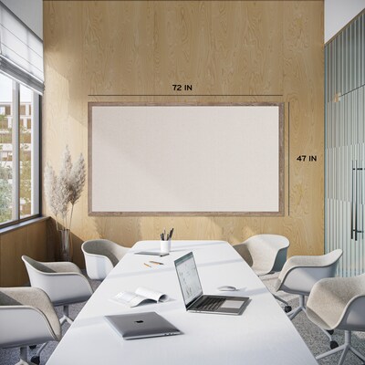 U Brands Linen Bulletin Board, Wood Frame, 6 x 4 (4897U00-01)