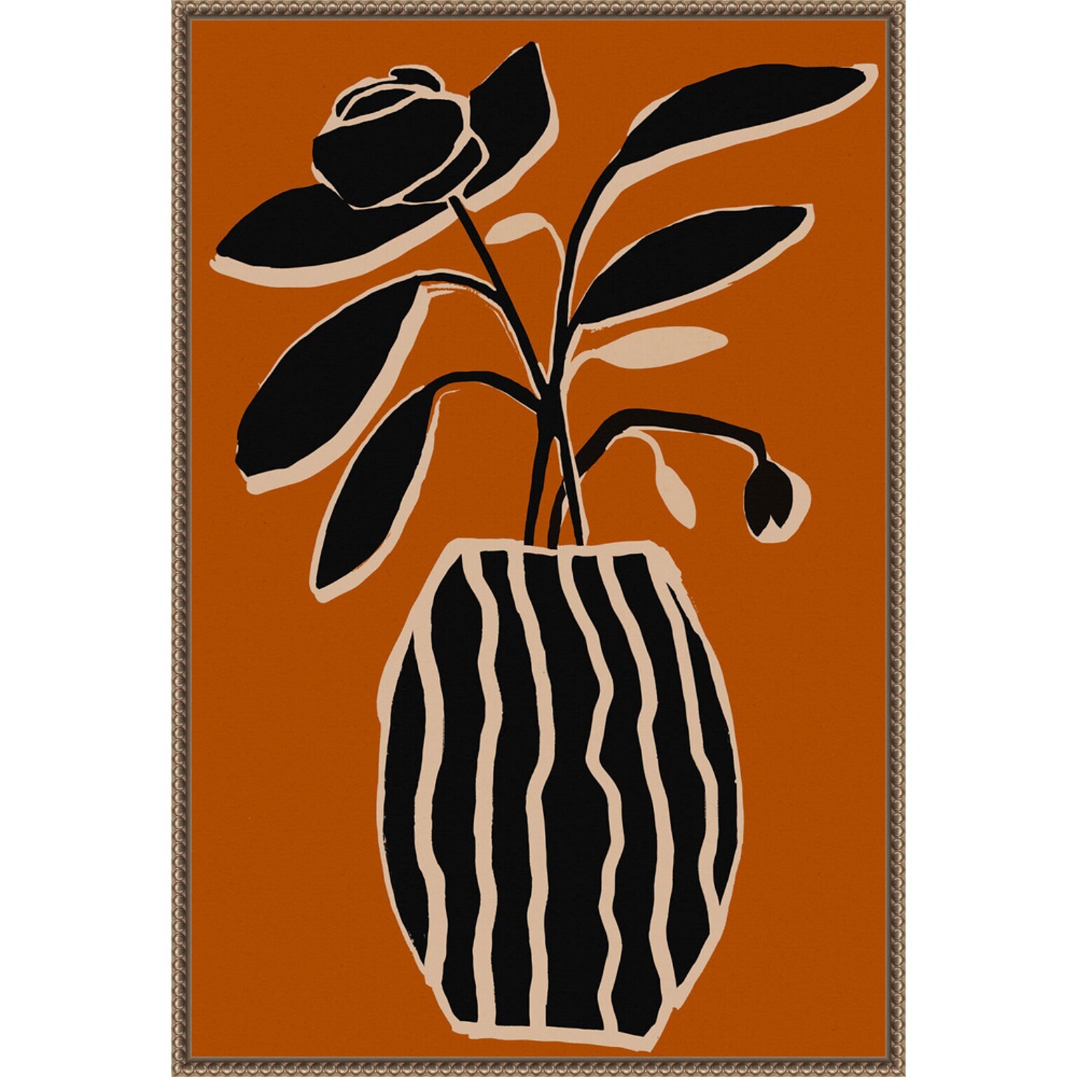 Amanti Art Ochre Still Life No 5 by Treechild  Framed Canvas Wall Art Print, 23 x 33 (A42678302772)