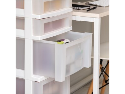 Iris 6-Drawer Standalone Cart, White/Translucent White (585008)