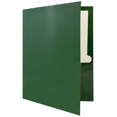 JAM Paper Glossy 2-Pocket Portfolio Folder, Green, 6/Pack (5042560d)