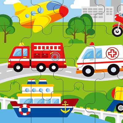The Original Toy Company 24-Piece Vehicles Classic Jigsaw Puzzle (OTC51462)