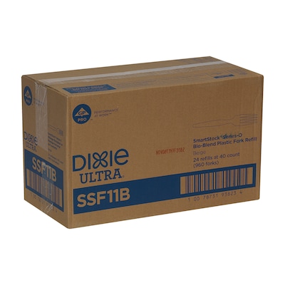 Dixie Ultra SmartStock Series-O Bio-Blend Fork Refills, Medium-Weight, Natural Beige, 960/Carton (SSF11B)