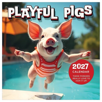 2027 TF Publishing Playful Pigs 11 x 12 Monthly Wall Calendar, Multicolored (27-1023)