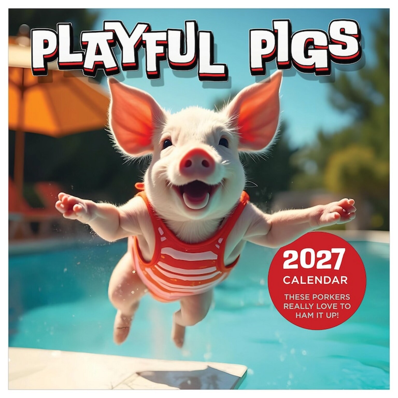 2027 TF Publishing Playful Pigs 11 x 12 Monthly Wall Calendar, Multicolored (27-1023)