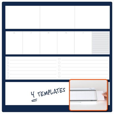 Quartet Flip-Top Glass Dry-Erase Desktop Pad, 18" x 6", White Surface (Q090F04-R)