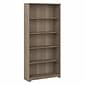 Bush Furniture Cabot 66"H 5-Shelf Bookcase with Adjustable Shelves, Ash Gray (WC31266)