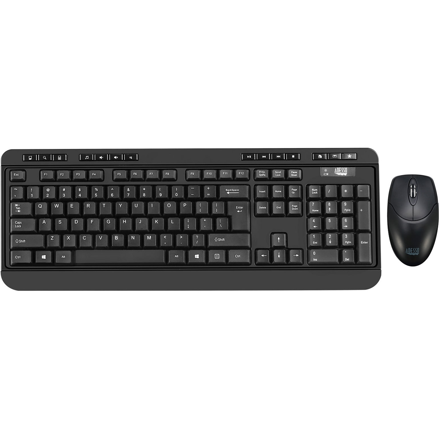 Adesso WKB-1320CB Wireless Keyboard and Optical Mouse Combo, Black