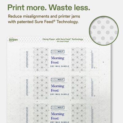Avery Hemp Rectangle Laser/Inkjet Multipurpose Labels, 2" x 7", Off-White (160/Box)