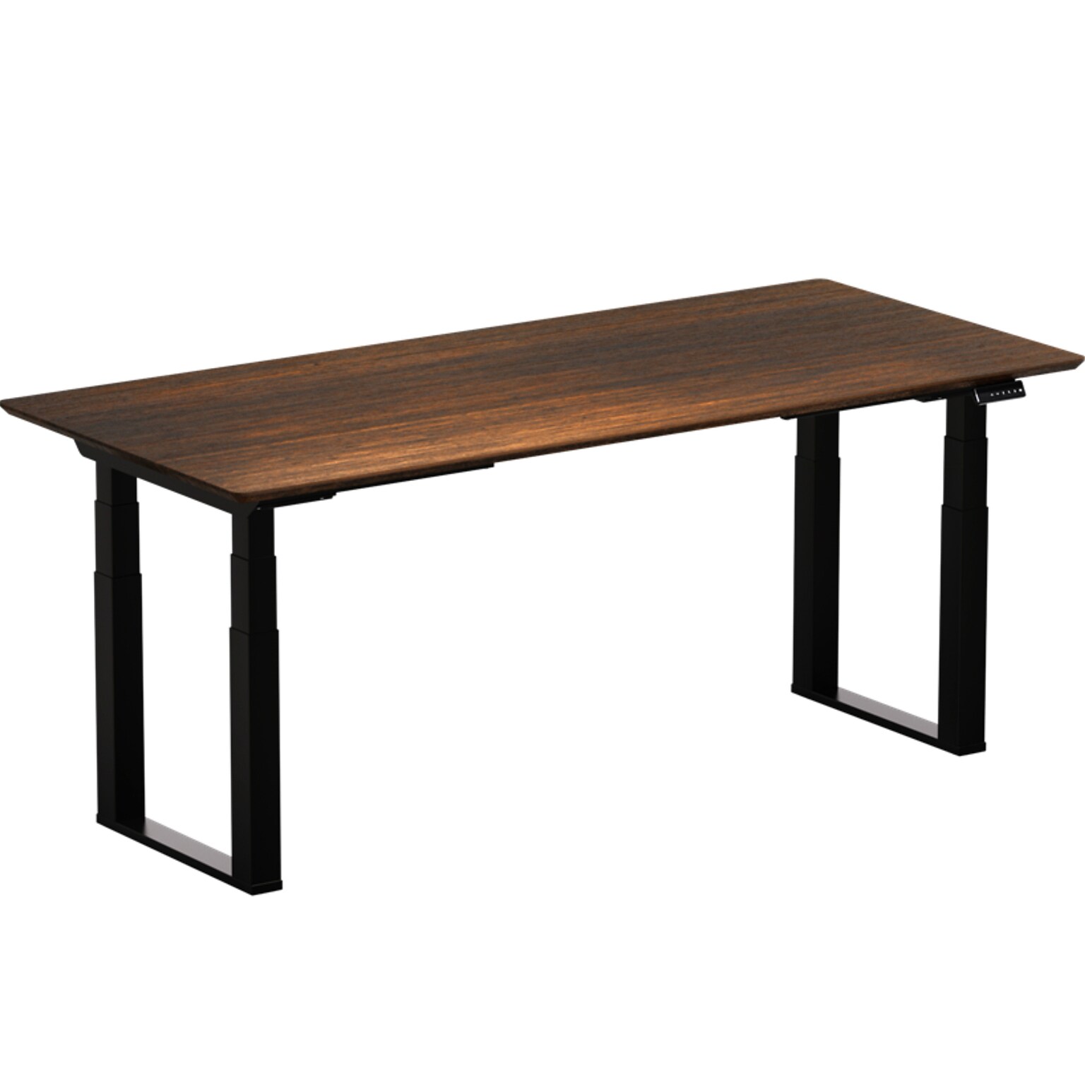 FlexiSpot E7Q 71W Electric Adjustable Bamboo Top Standing Desk, Black (E7QBR7135LBDB)