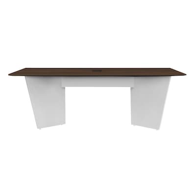Regency Array 72"W x 36"D Conference Table with Grommet, Neo Walnut/White (ACT7236NWWH)