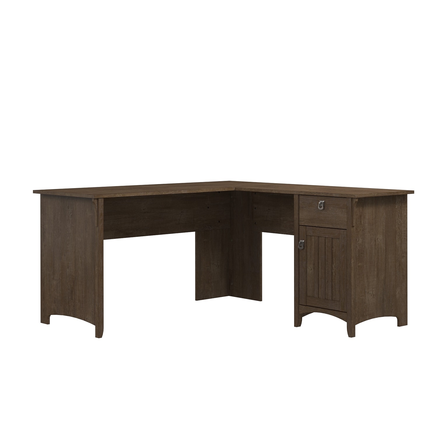 Bush Furniture Salinas 60W L Shaped Desk with Storage, Ash Brown (SAD160ABR-03)