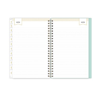2025-2026 Day Designer for Blue Sky Secret Garden Mint 5" x 8" Academic Year Weekly & Monthly Planner, Plastic Cover
