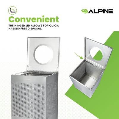 Alpine Industries Stainless Steel Trash Can, 40 Gallon, Silver (ALP438-40-SS-MK)