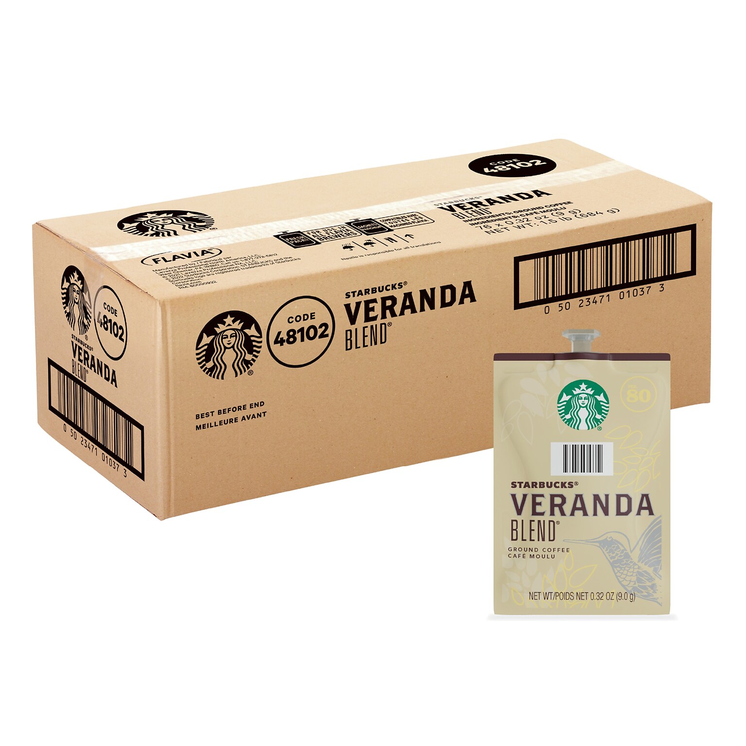 Starbucks Veranda Blend Coffee Flavia Freshpack, Blonde Roast, 80/Carton (MDR01037)